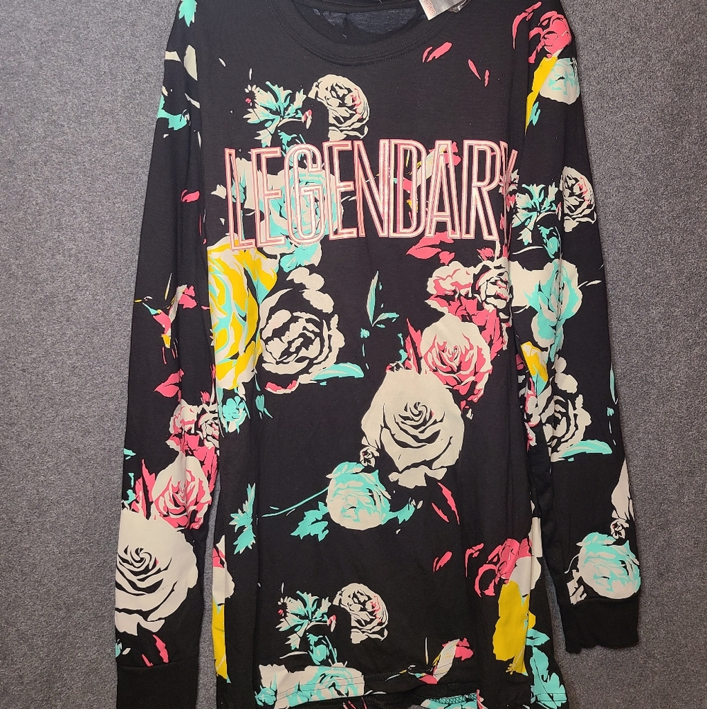 Vibes matching long sleeve shirt & face mask roses